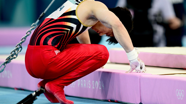 Daiki Hashimoto of Japan during the Men`s All-Around Final of the Artistic Gymnastics competitions in the Paris 2024 Olympic Games, at the Bercy Arena in Paris, France, 31 July 2024